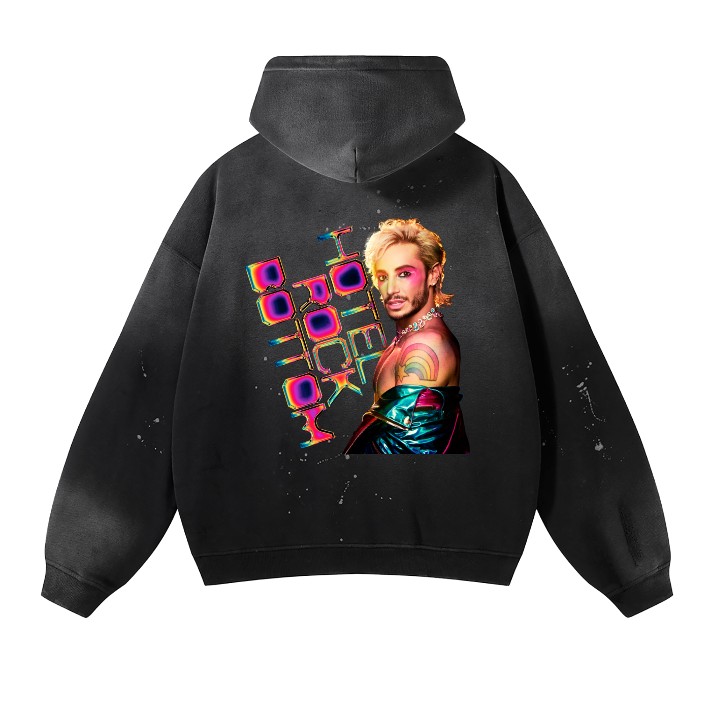 Hotel Rock Bottom (color design front and back) - Vintage Washed Hoodie